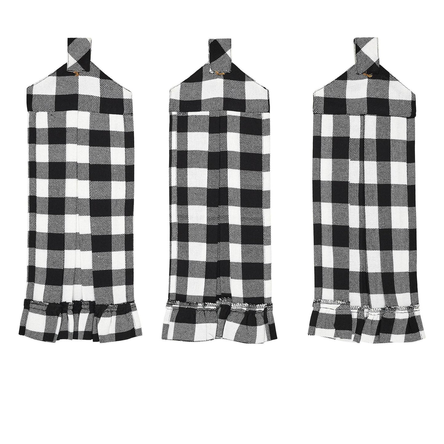 Annie Buffalo Check Black Button Loop Tea Towel