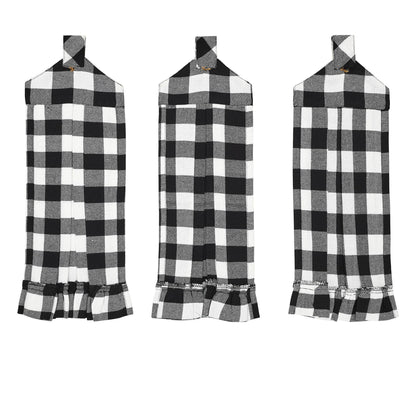 Annie Buffalo Check Black Button Loop Tea Towel