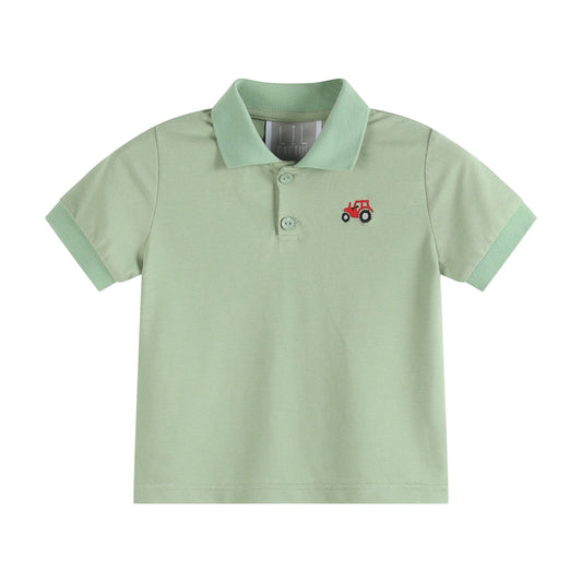 Green Tractor Golf Shirt