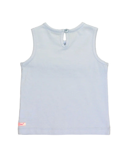 Ruffle Butts Windsurfer Blue Knit Ruffle Trim Tank