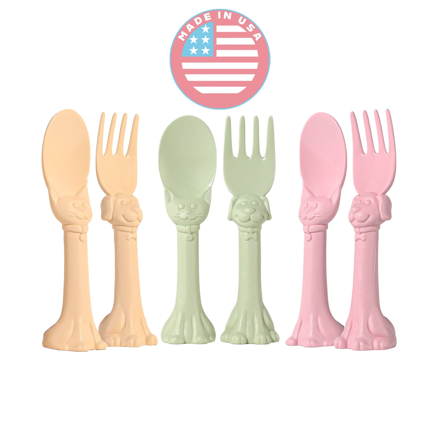  Spoon la la Toddler Utensils Set - 6 Pack Made in USA