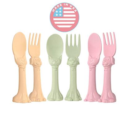  Spoon la la Toddler Utensils Set - 6 Pack Made in USA
