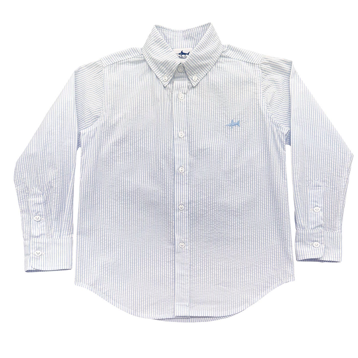 Carter Oxford Button Down- Light Blue Seersucker 
