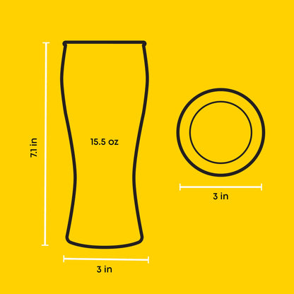 Callen Beer Pint Glasses, Set of 4 Heavy Base Drinking Glass